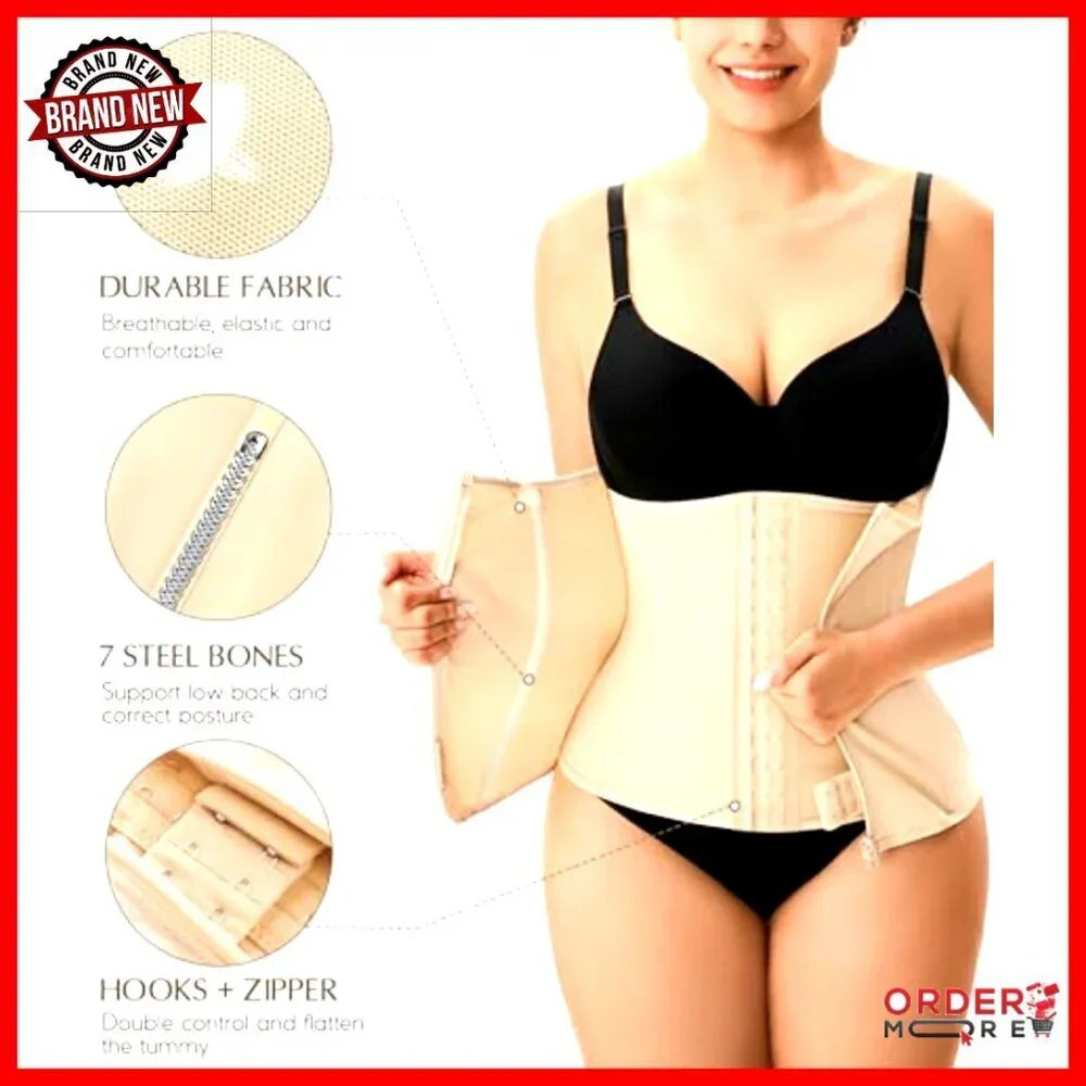 Mesh Corset Shapewear Tummy Control Waist Cincher Zipper Waist Trainer